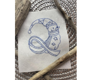 Stickdatei - Schneemann Alphabet Buchstabe Q